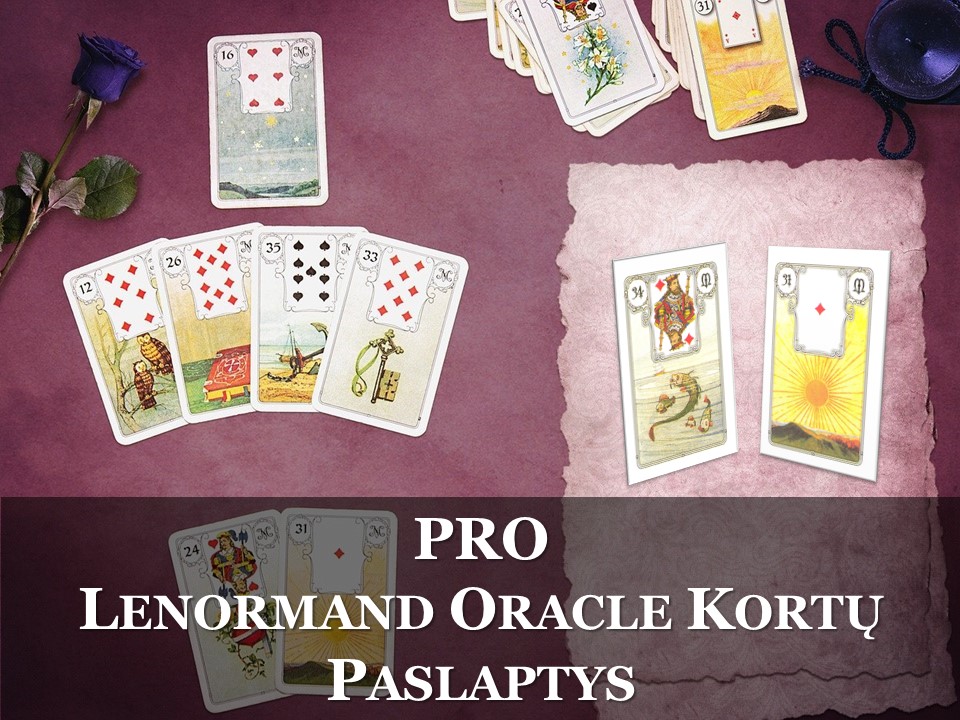 VIDEO mokymai – PRO | LENORMAND ORACLE KORTŲ PASLAPTYS + KORTOS