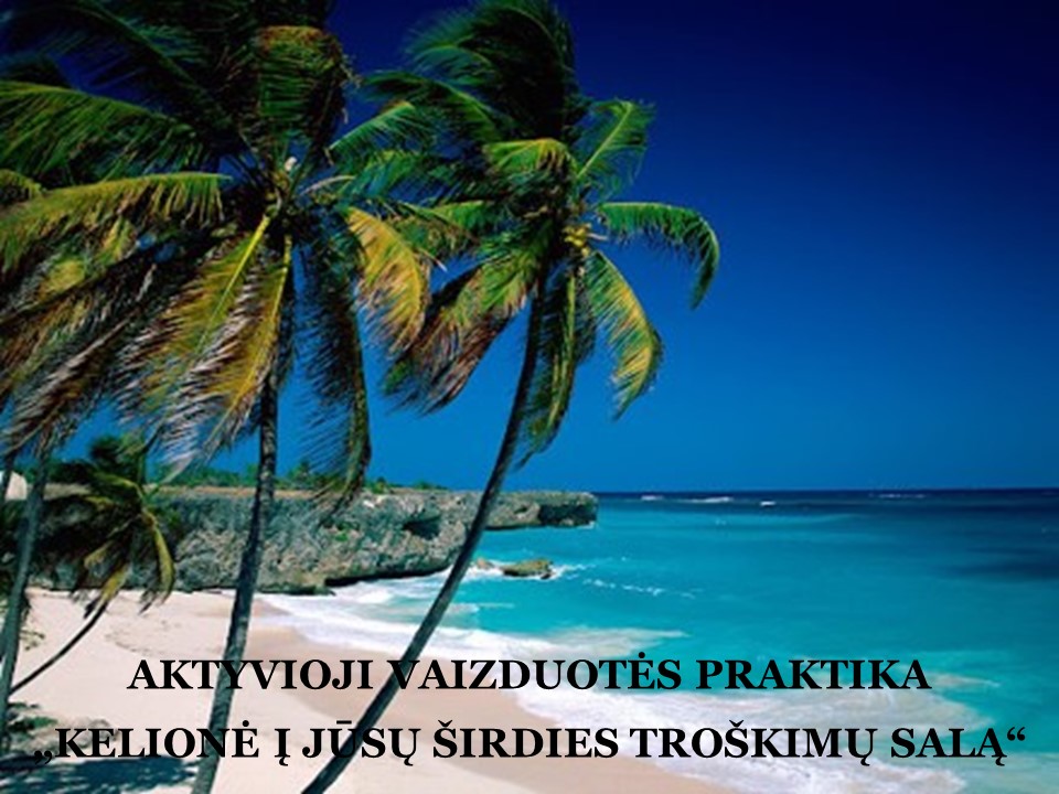 AKTYVIOJI VAIZDUOTĖS PRAKTIKA (5) – „KELIONĖ Į JŪSŲ ŠIRDIES TROŠKIMŲ SALĄ“